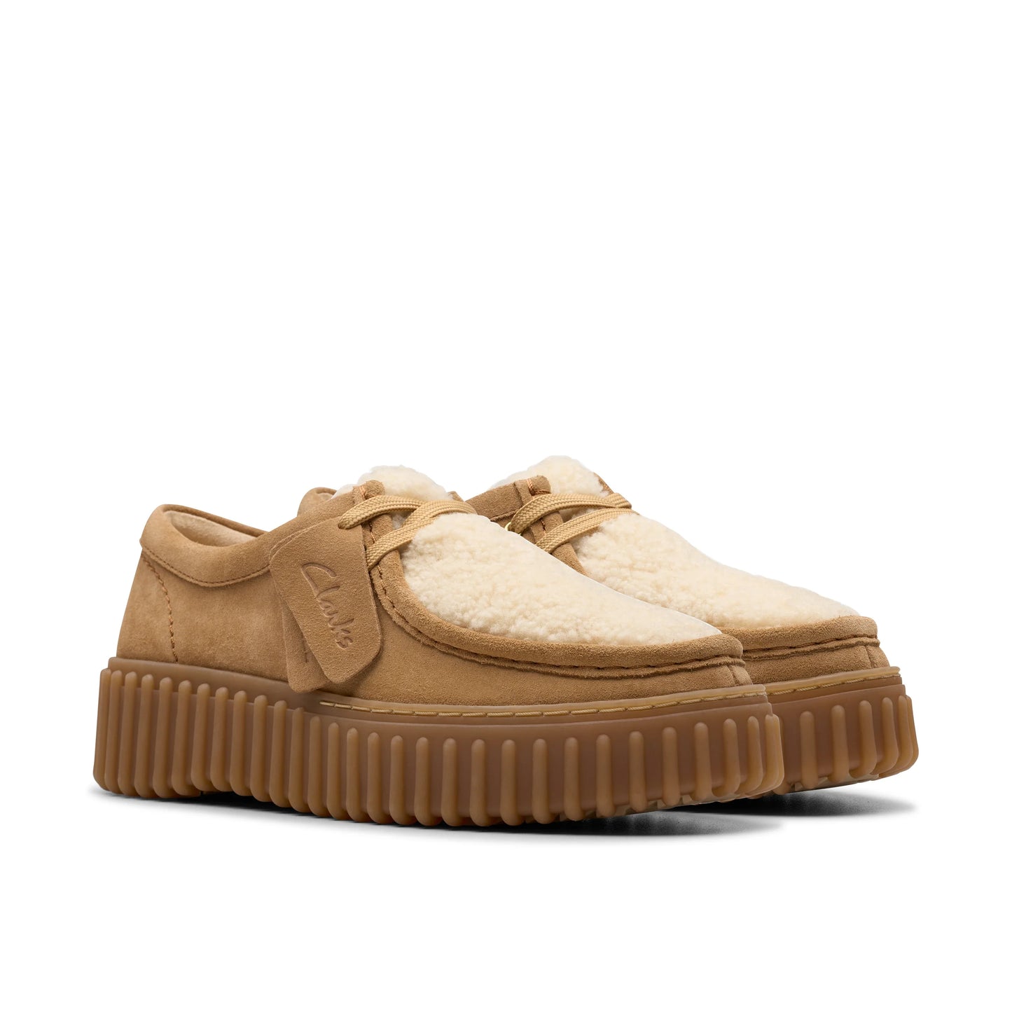 Wallabee De La Marca Clarks Para Mujer Modelo Torhill Bee Light Sand Interest En Color Beige