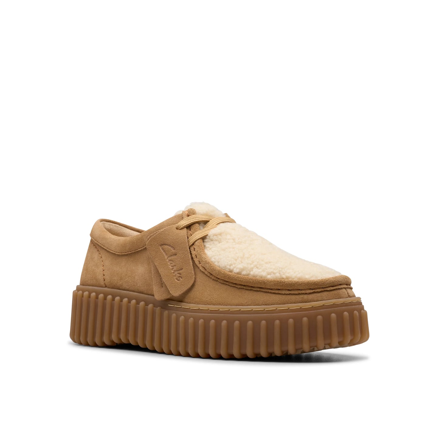 Wallabee De La Marca Clarks Para Mujer Modelo Torhill Bee Light Sand Interest En Color Beige