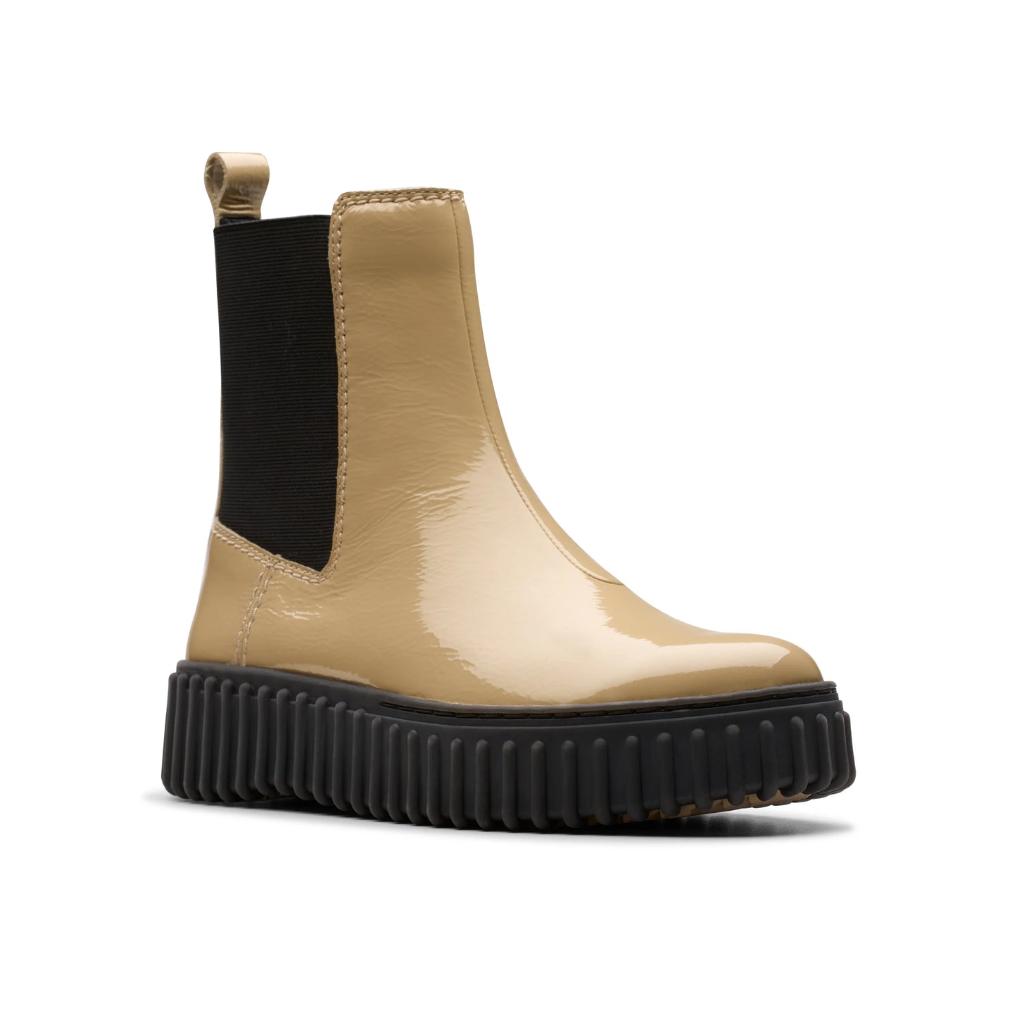 Botas De La Marca Clarks Para Mujer Modelo Torhill Maple Beige Patent En Color Beige