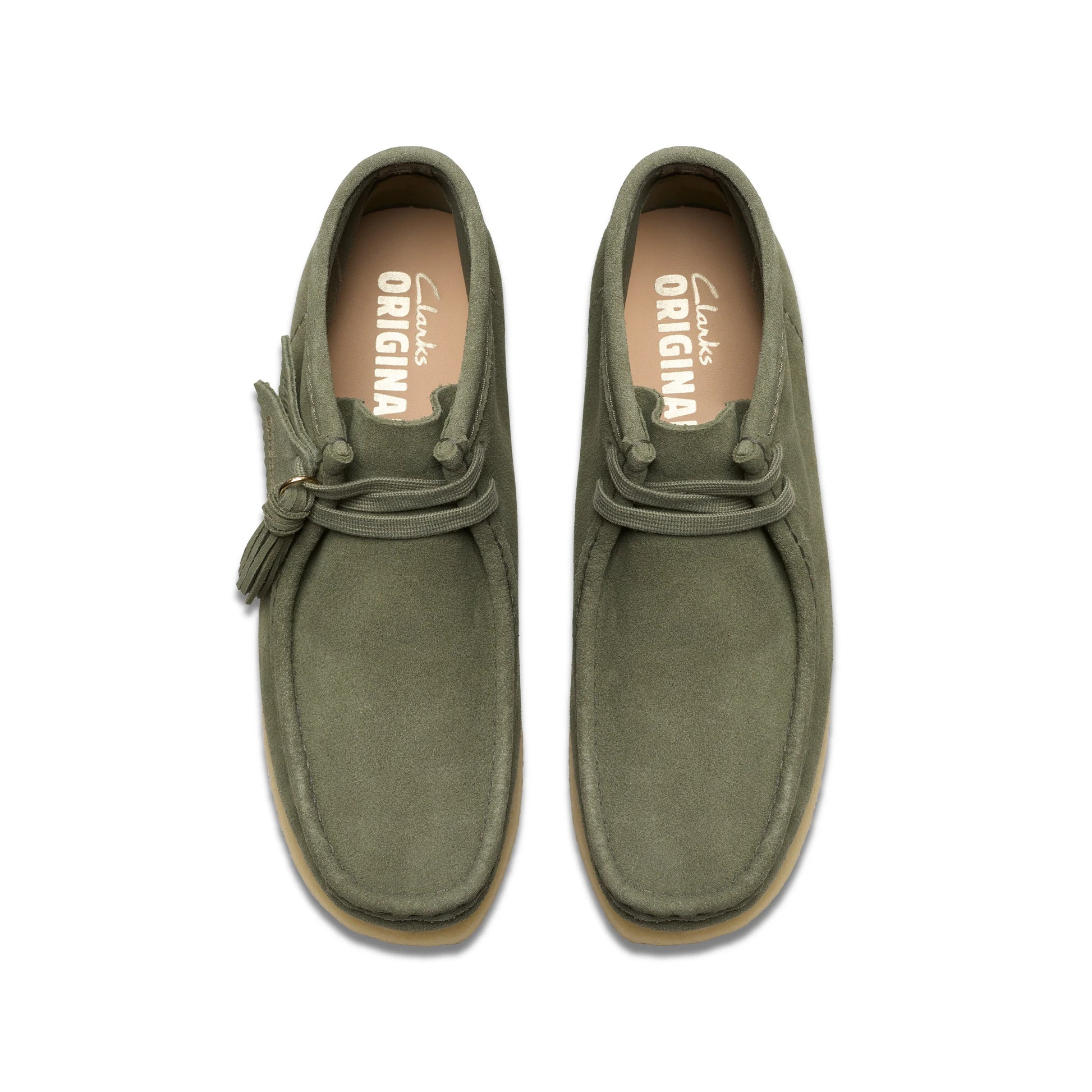 Жіночі чоботи Clarks Wallabee Boot кольору хакі/зелений.