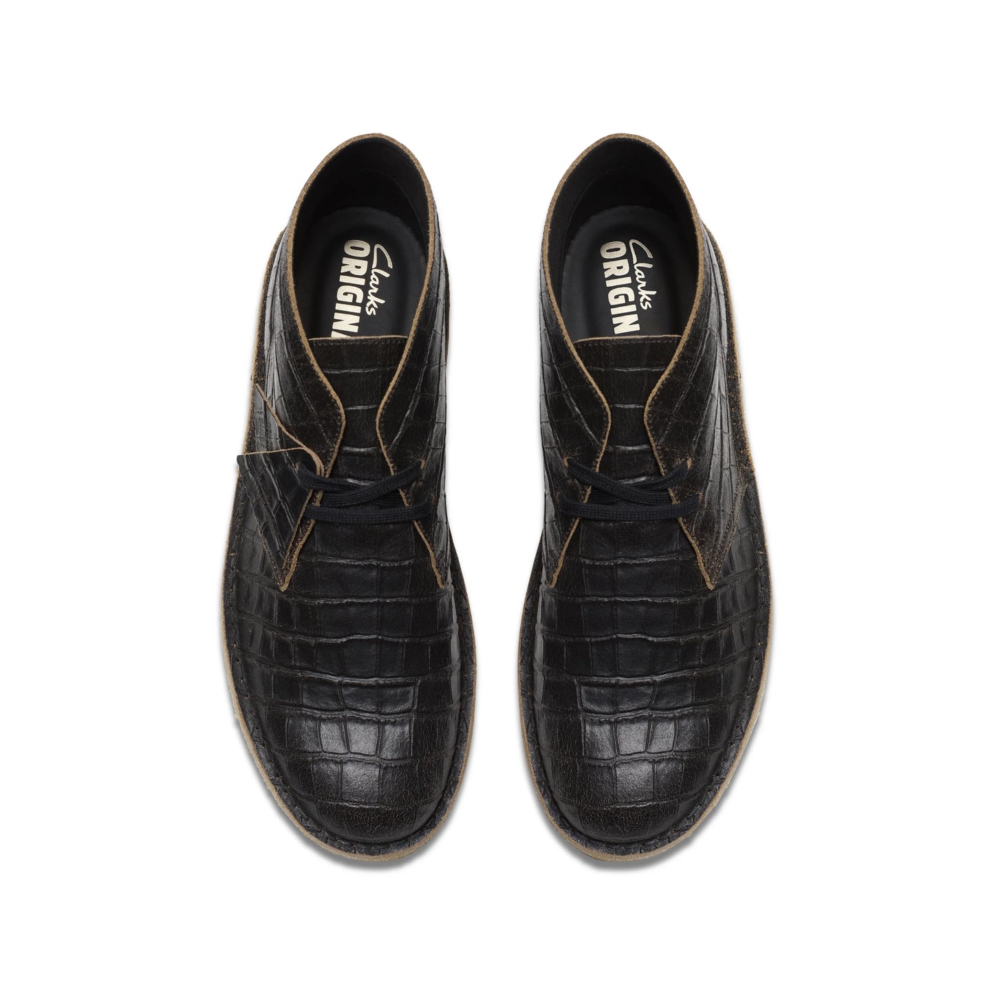 Botas De La Marca Clarks Para Hombre Modelo Desert Boot Black Croc Distress En Color Negro