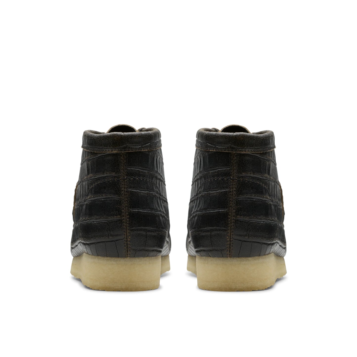Botas De La Marca Clarks Para Hombre Modelo Wallabee Boot Black Croc Distress En Color Negro