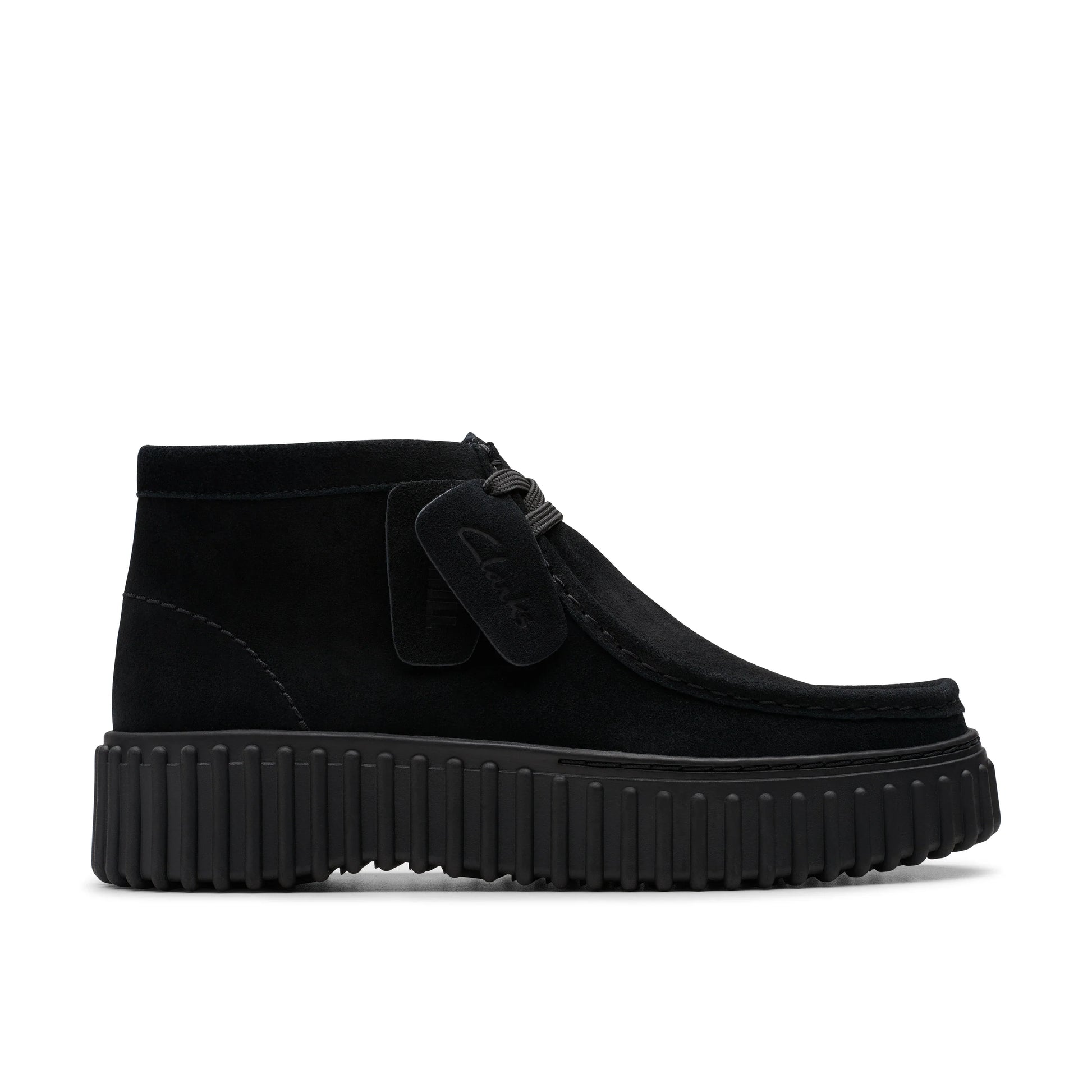 Bottes pour femme de la marque Clarks, modèle Torhill Moss Black SDE en noir.