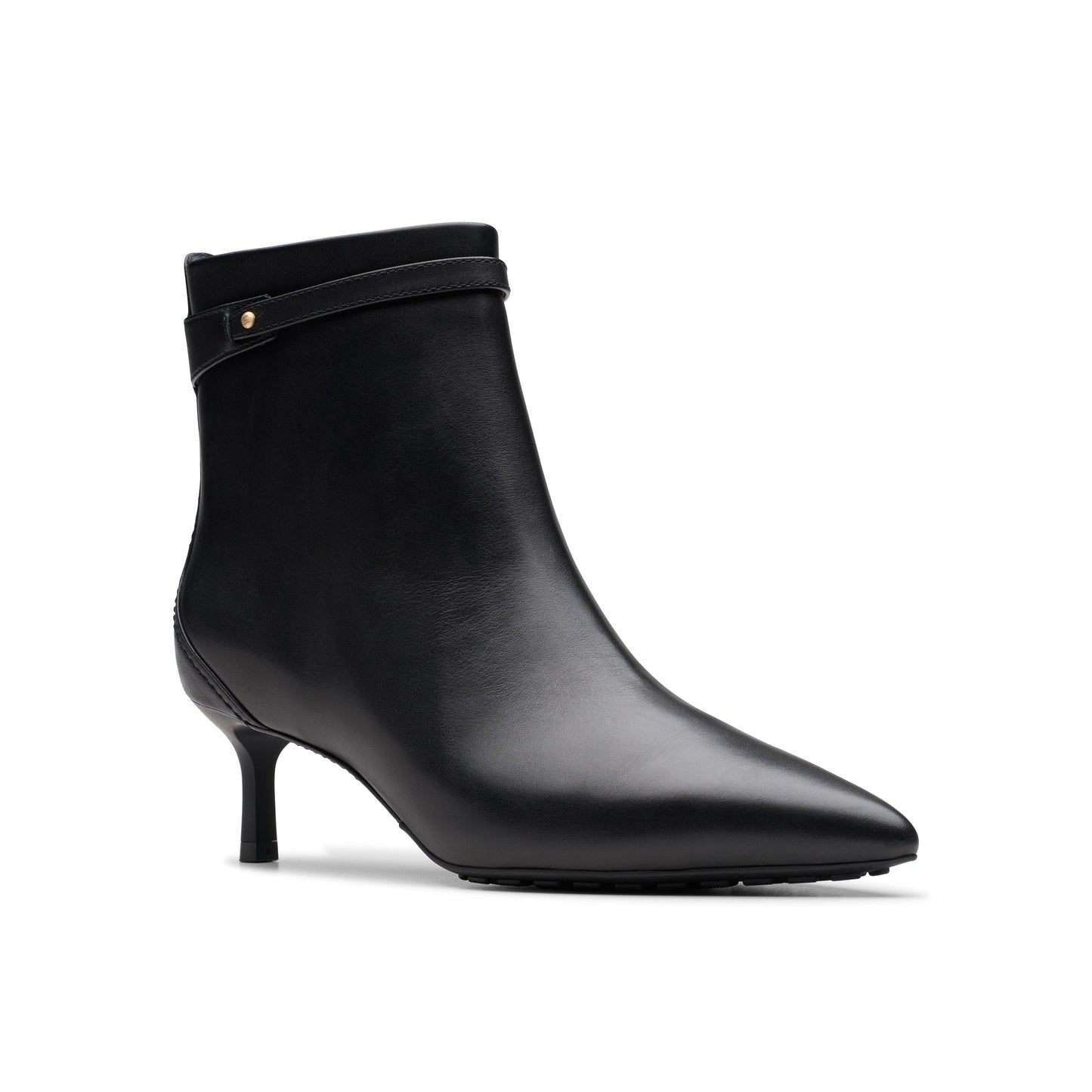 Botines De La Marca Clarks Para Mujer Modelo Adela Up Black Leather En Color Negro