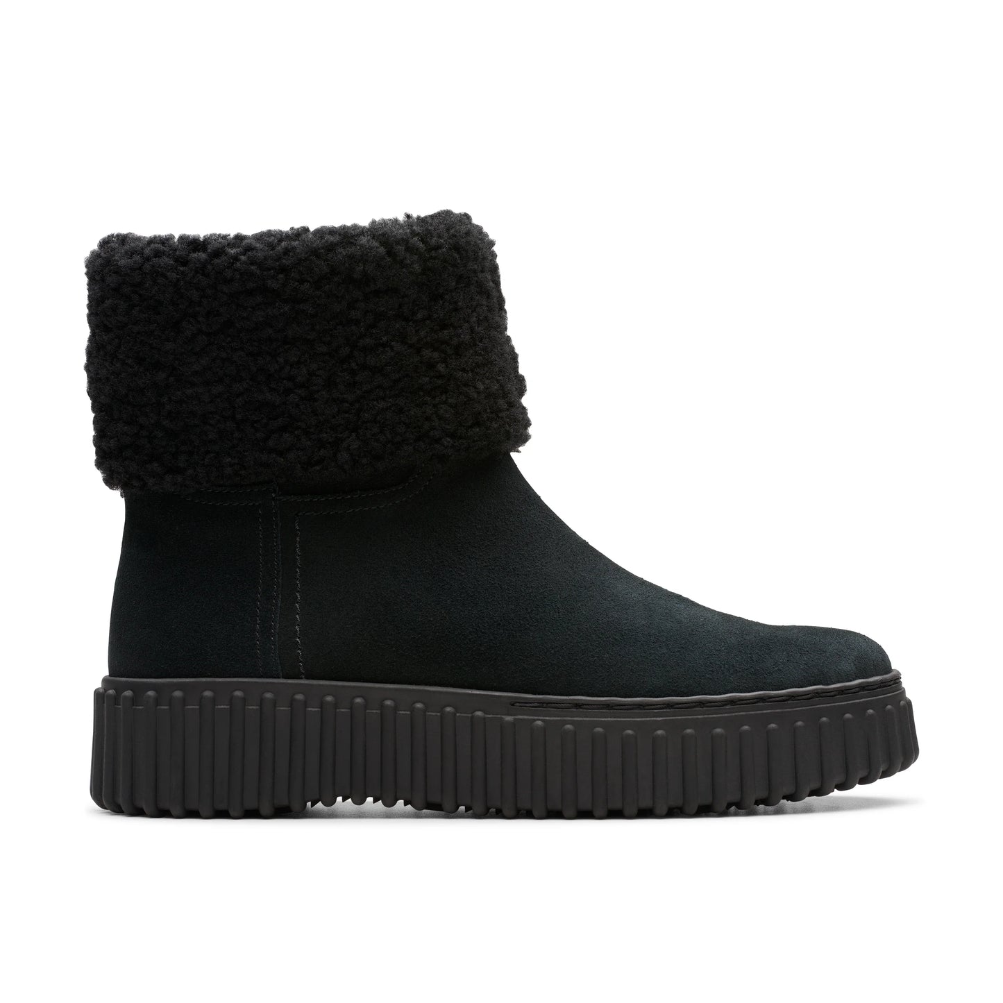 Botas De La Marca Clarks Para Mujer Modelo Torhill Turn Black Wlined Suede En Color Negro