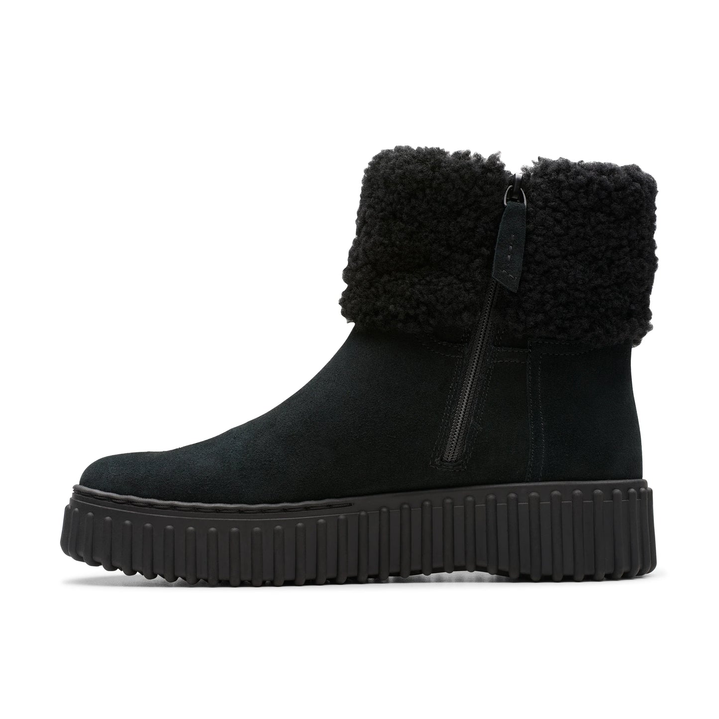 Botas De La Marca Clarks Para Mujer Modelo Torhill Turn Black Wlined Suede En Color Negro
