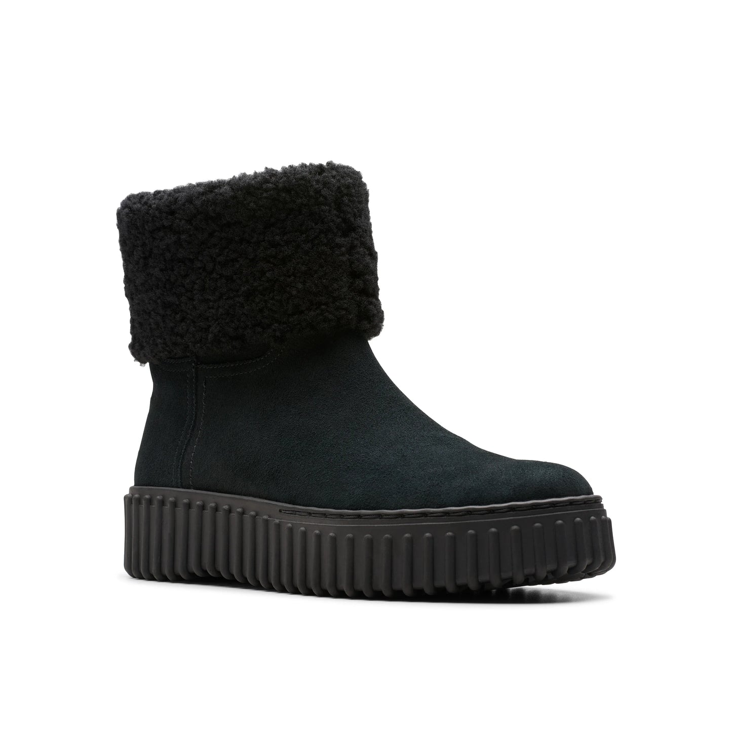 Botas De La Marca Clarks Para Mujer Modelo Torhill Turn Black Wlined Suede En Color Negro