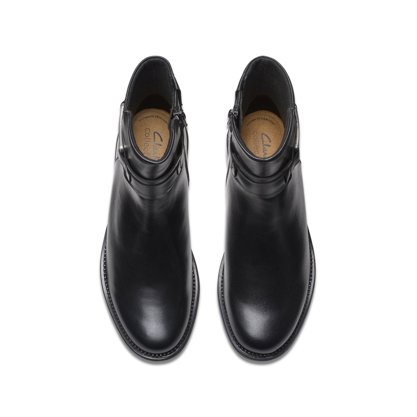 Botines De La Marca Clarks Para Mujer Modelo Maye Bella Black Leather En Color Negro