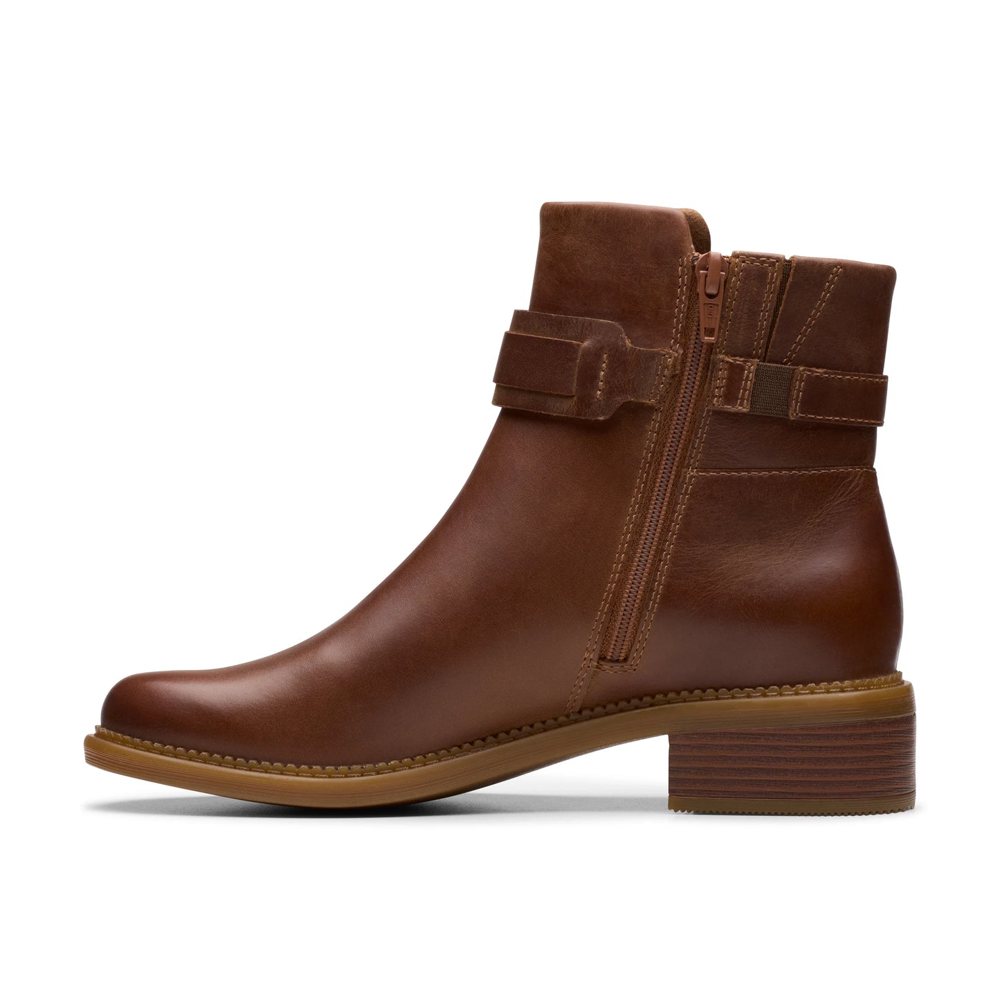Botines De La Marca Clarks Para Mujer Modelo Maye Bella Tan Leather En Color Marrón