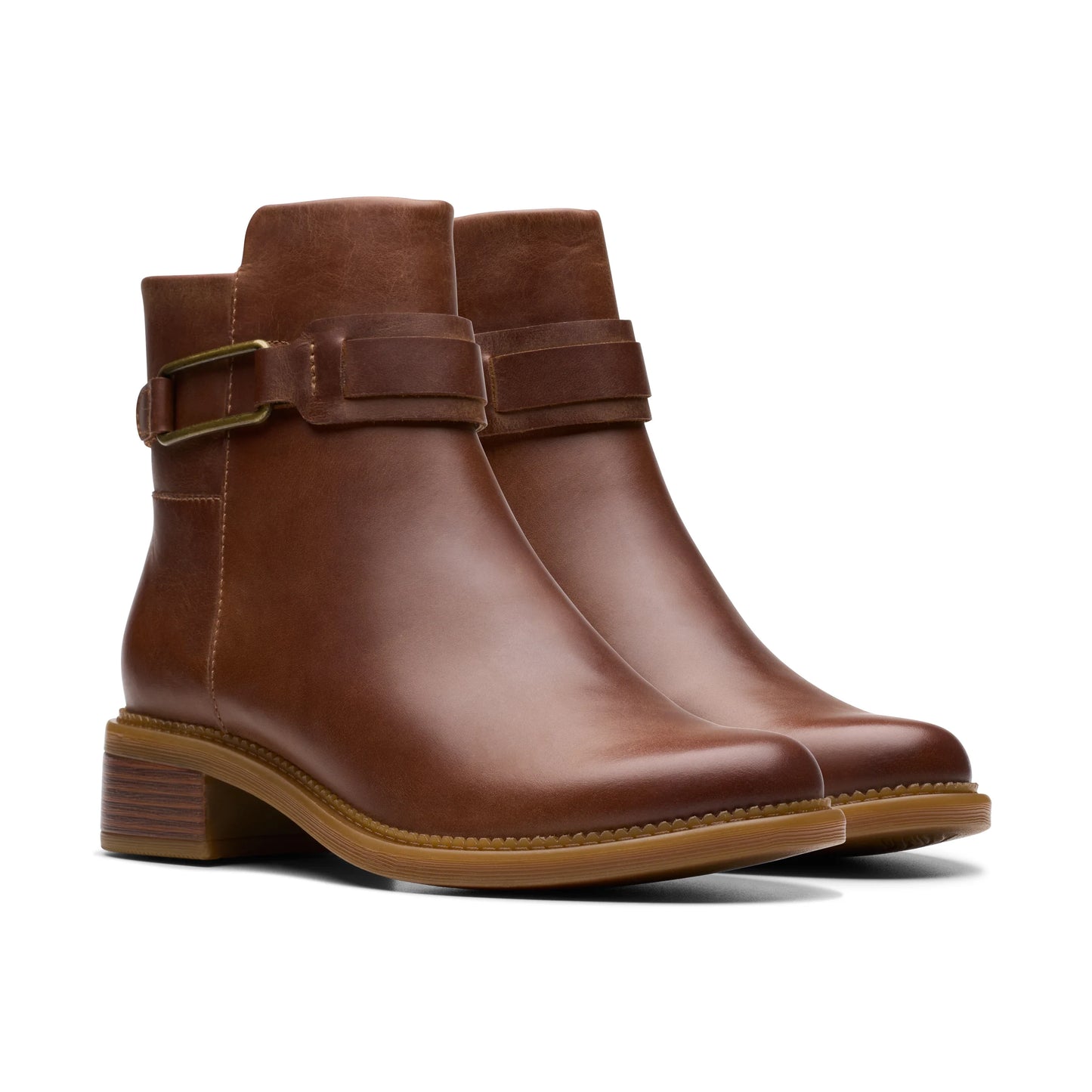 Botines De La Marca Clarks Para Mujer Modelo Maye Bella Tan Leather En Color Marrón