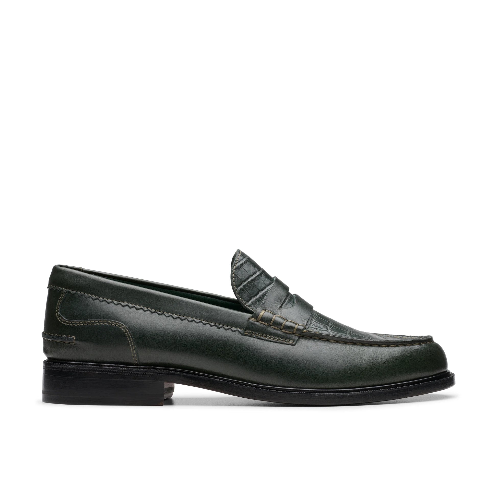 Mocasines De La Marca Clarks  Para Hombre Modelo Craftjames Lo Dark Green Combi En Color Verde