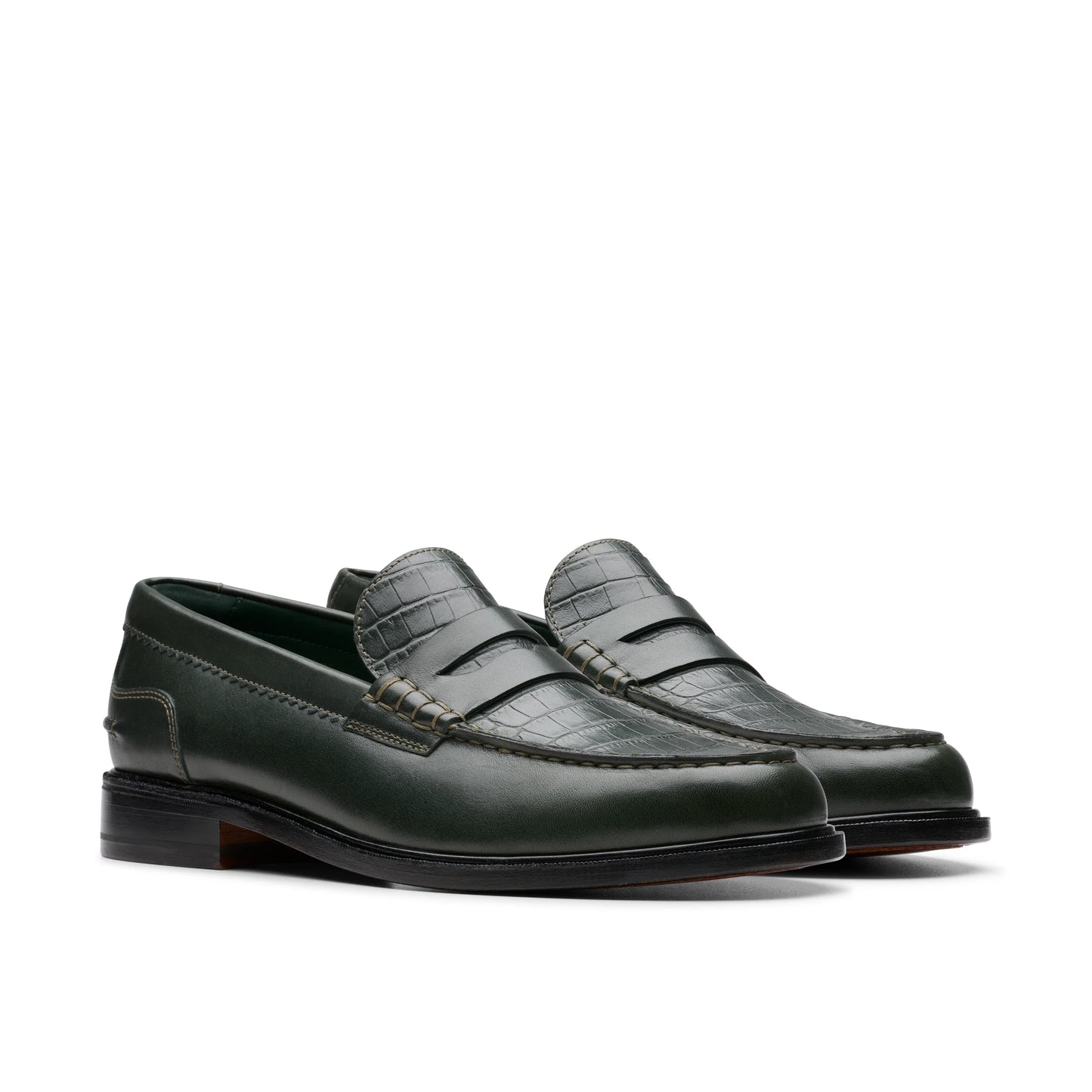 Mocasines De La Marca Clarks Para Hombre Modelo Craftjames Lo Dark Green Combi En Color Verde