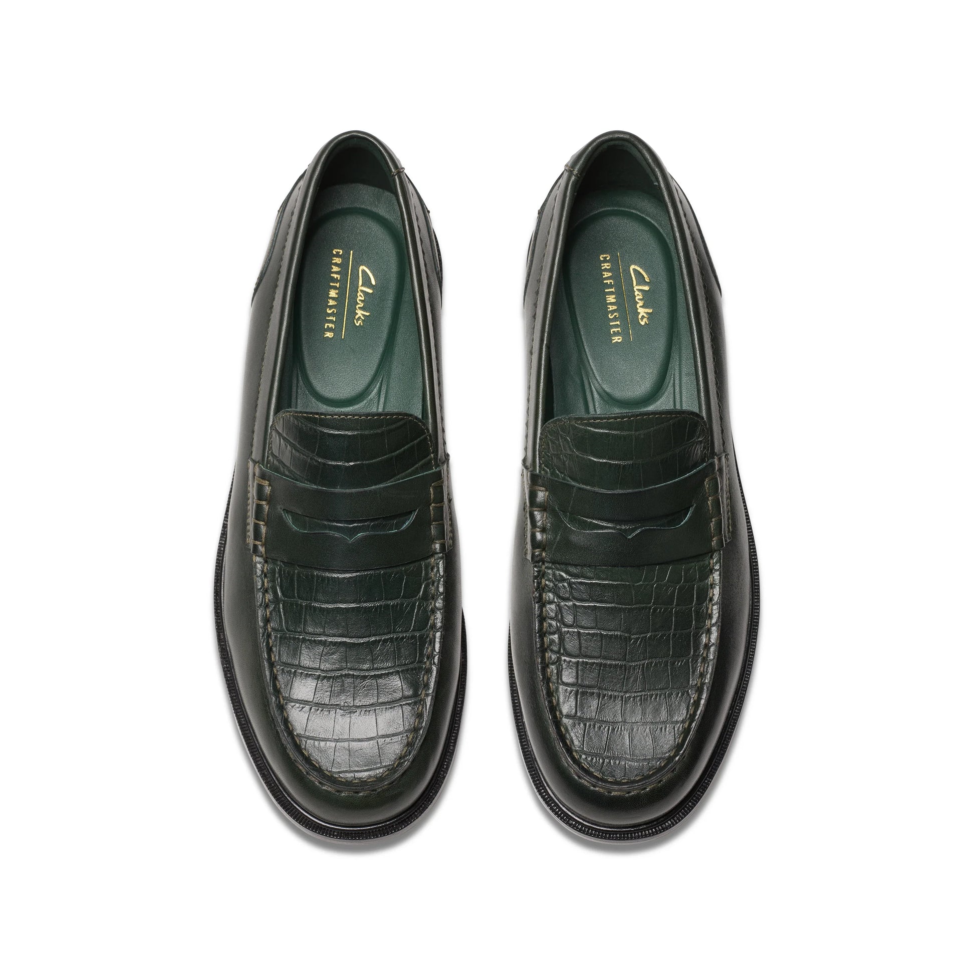 Mocasines De La Marca Clarks  Para Hombre Modelo Craftjames Lo Dark Green Combi En Color Verde