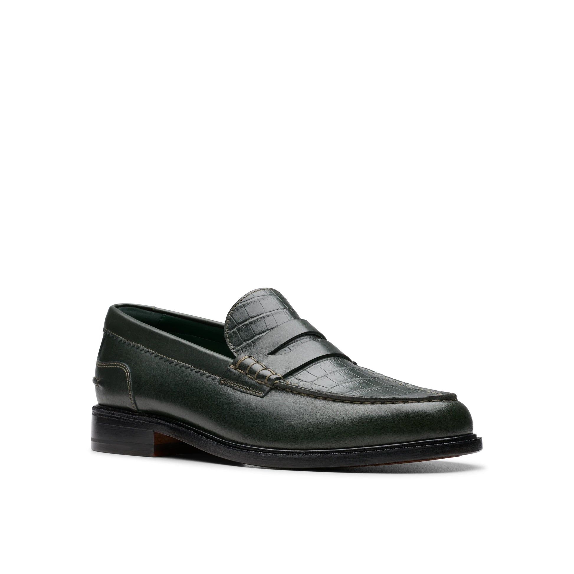 Mocasines De La Marca Clarks  Para Hombre Modelo Craftjames Lo Dark Green Combi En Color Verde