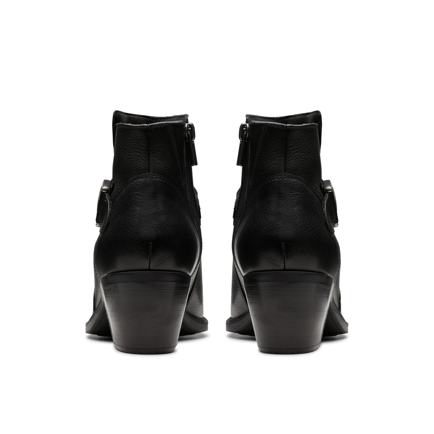 Botines De La Marca Clarks Para Mujer Modelo Neva Buckle Black Leather En Color Negro