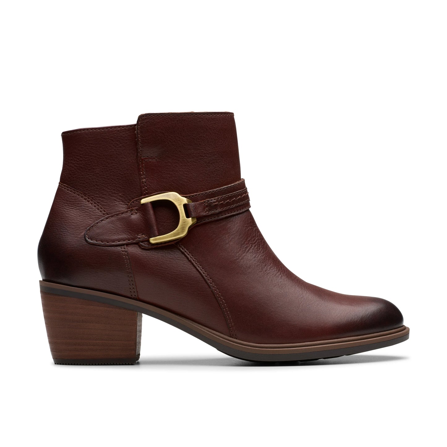 Botines De La Marca Clarks Para Mujer Modelo Neva Buckle British Tan En Color Beige