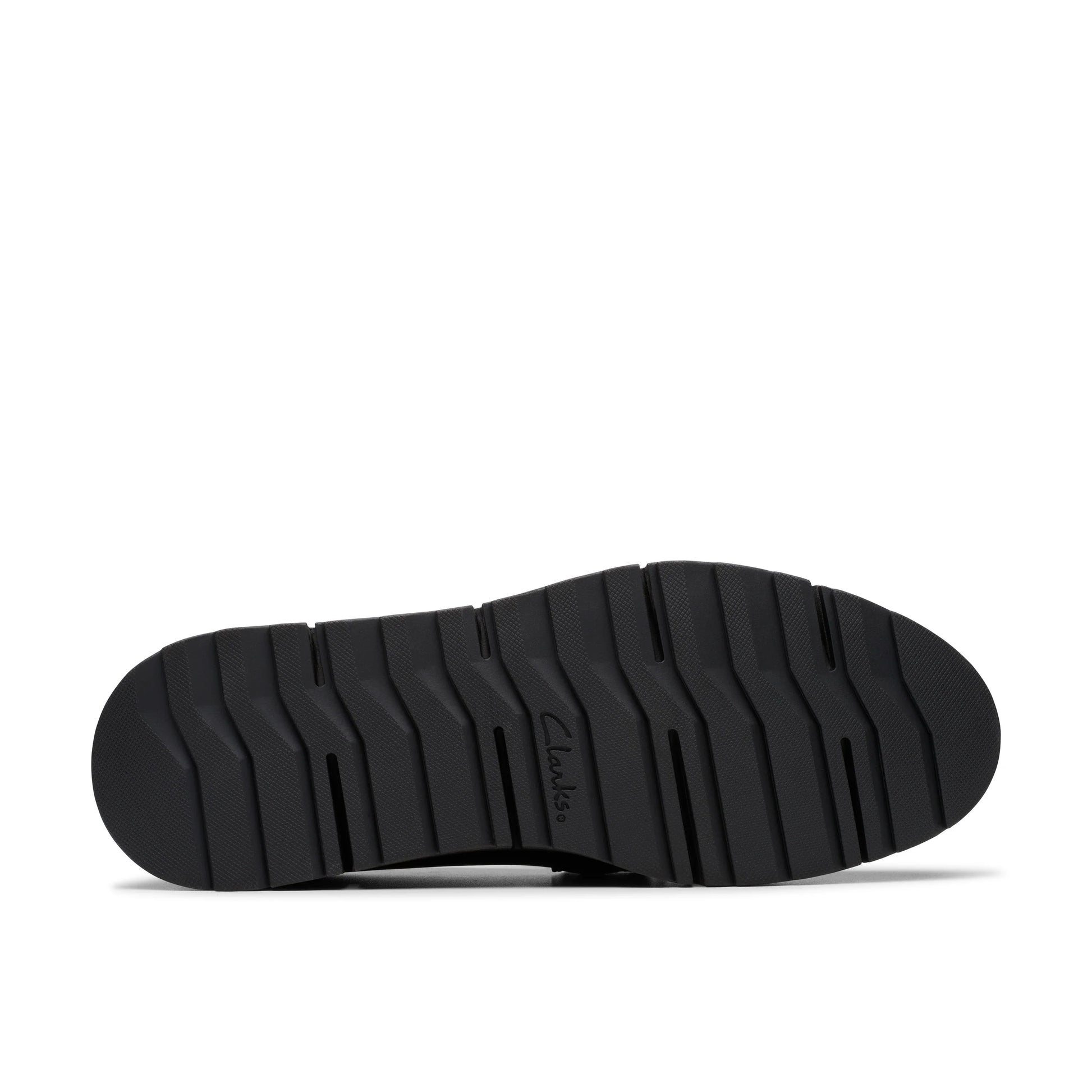 Półbuty damskie Clarks, model Loriini Izzy ze skóry w kolorze czarnym.