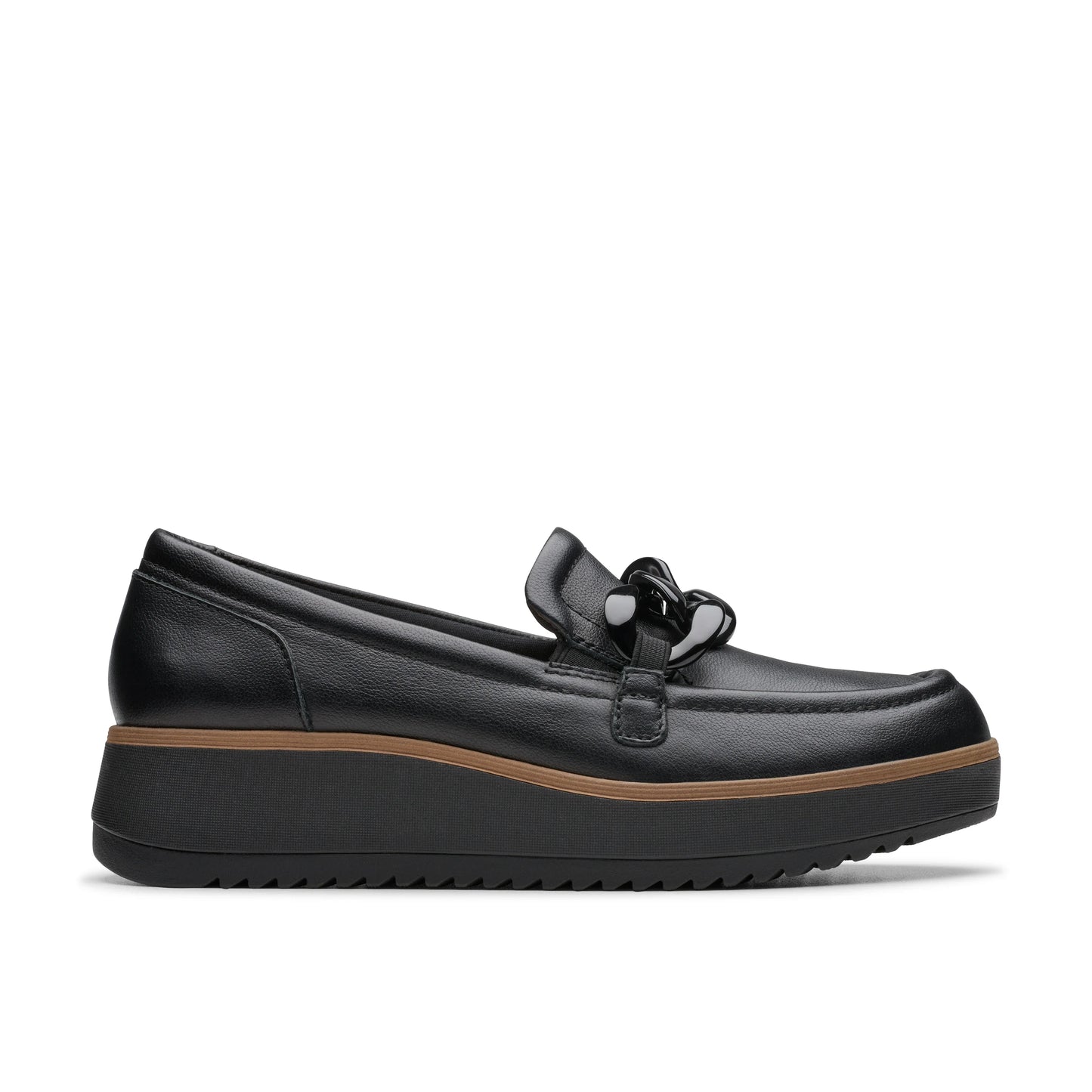Zapatos Casual De La Marca Clarks Para Mujer Modelo Zylah May Black Leather En Color Negro