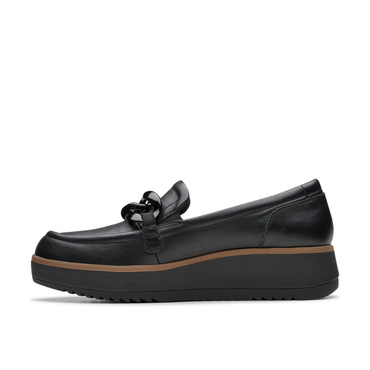 Zapatos casual para mujer de la marca clarks modelo zylah may black leather en color negro