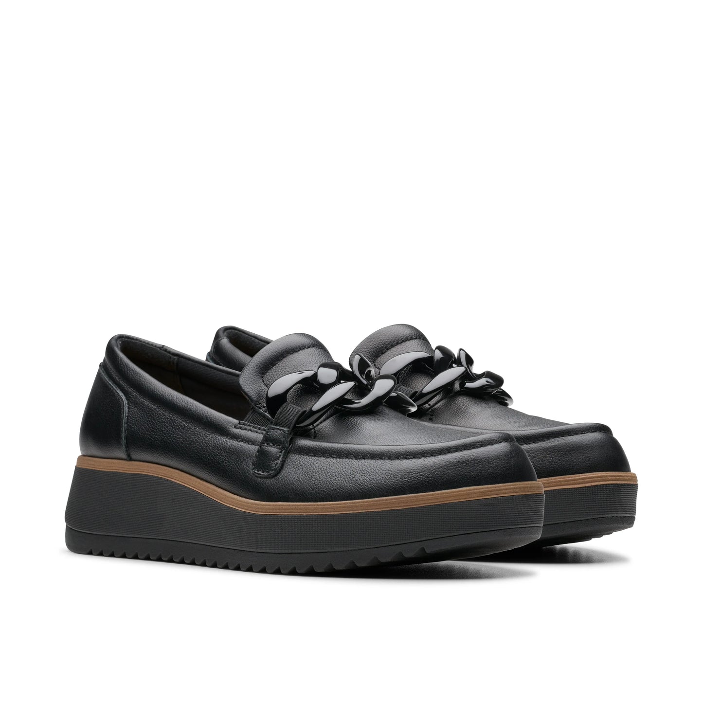 Zapatos Casual De La Marca Clarks Para Mujer Modelo Zylah May Black Leather En Color Negro