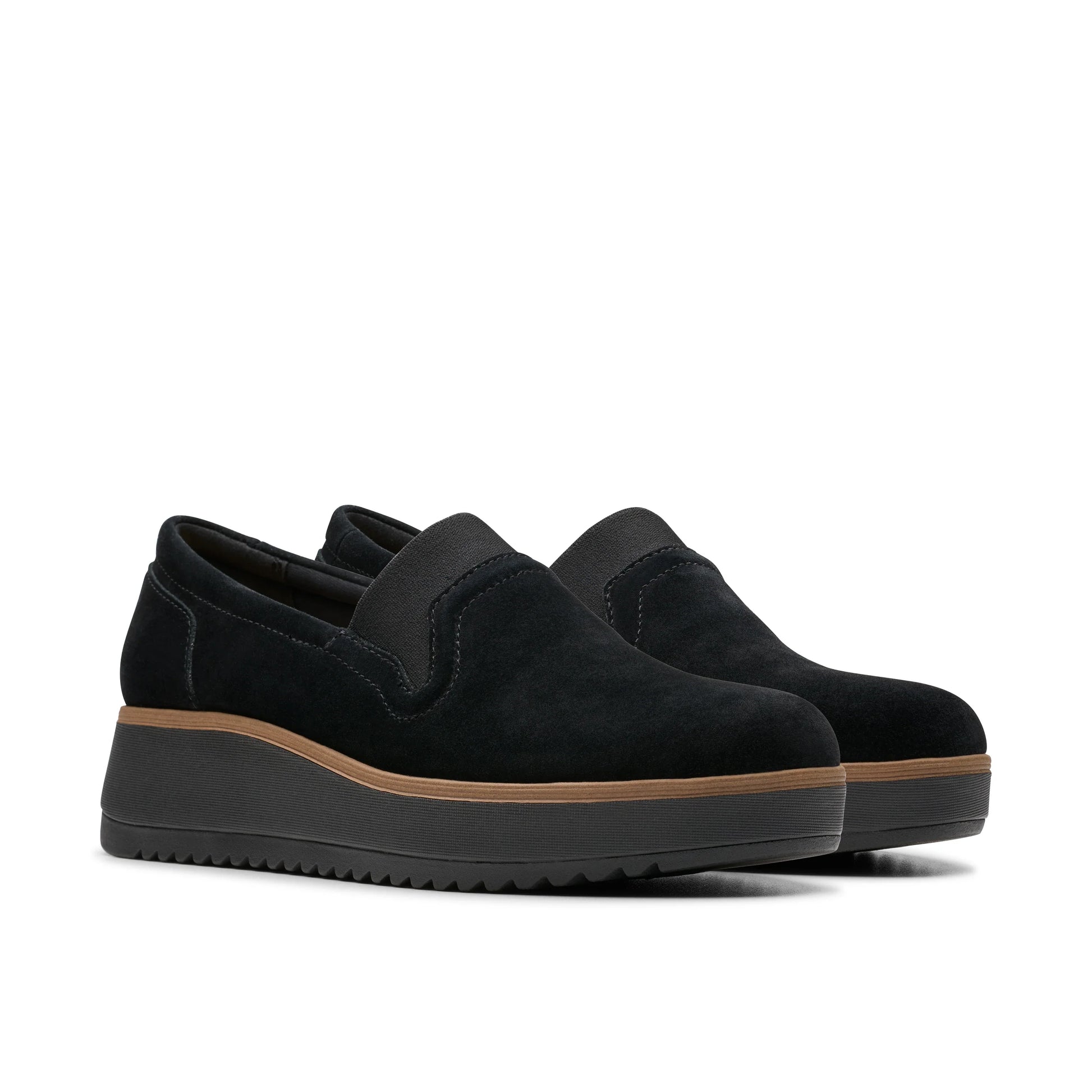 Zapatos Casual De La Marca Clarks  Para Mujer Modelo Zylah Sky Black Suede En Color Negro