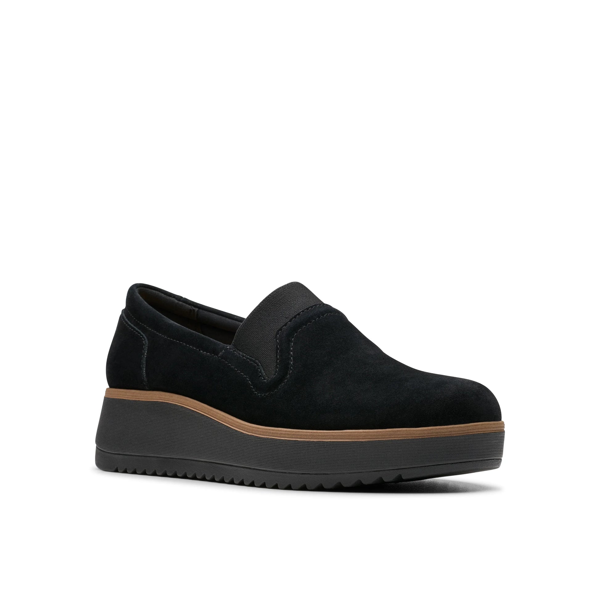 Zapatos Casual De La Marca Clarks  Para Mujer Modelo Zylah Sky Black Suede En Color Negro