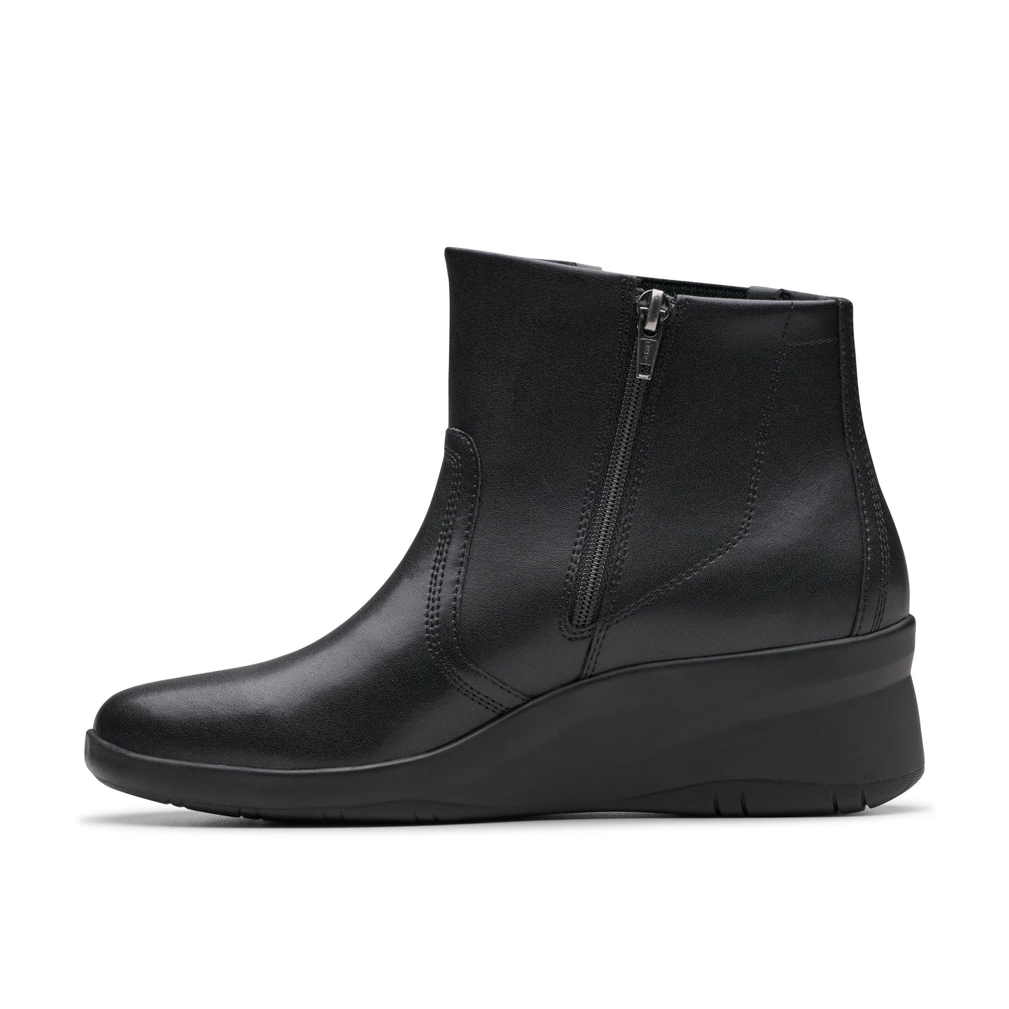 Botines De La Marca Clarks Para Mujer Modelo Suttyn Rae Black Leather En Color Negro