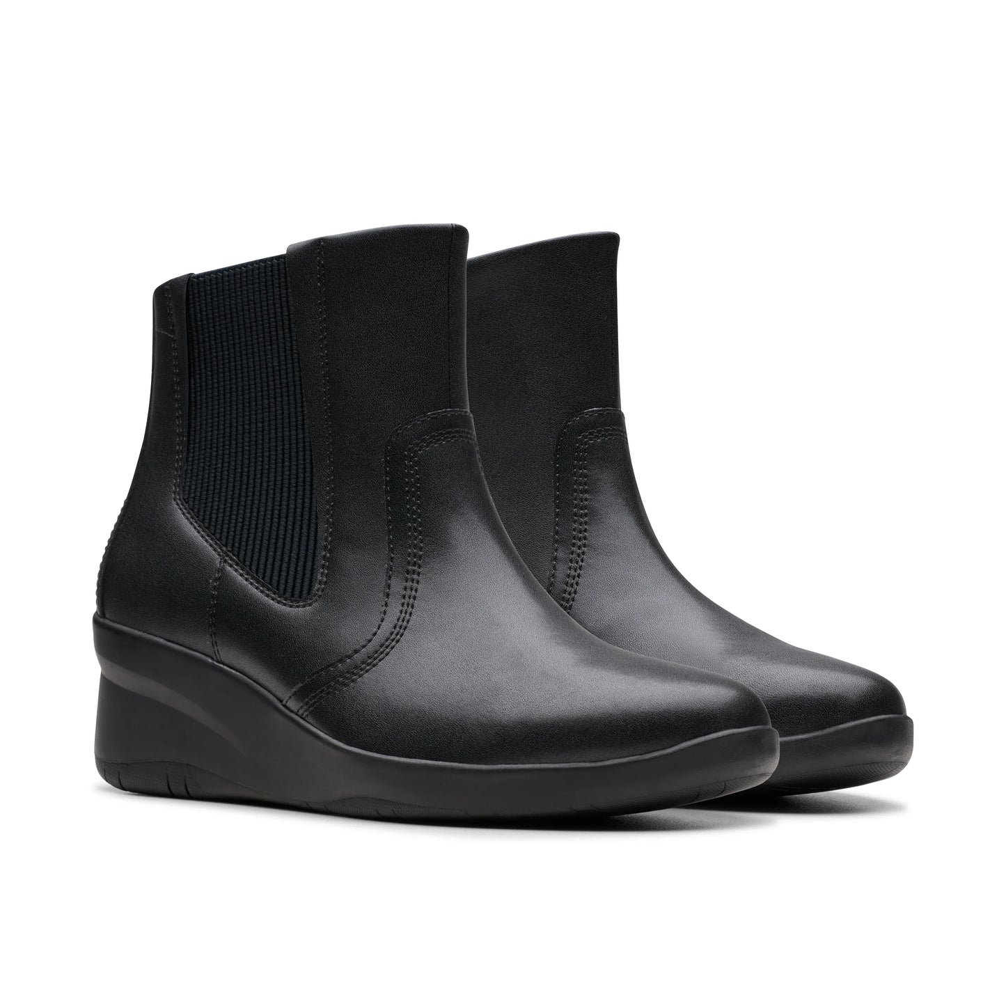 Botines De La Marca Clarks Para Mujer Modelo Suttyn Rae Black Leather En Color Negro