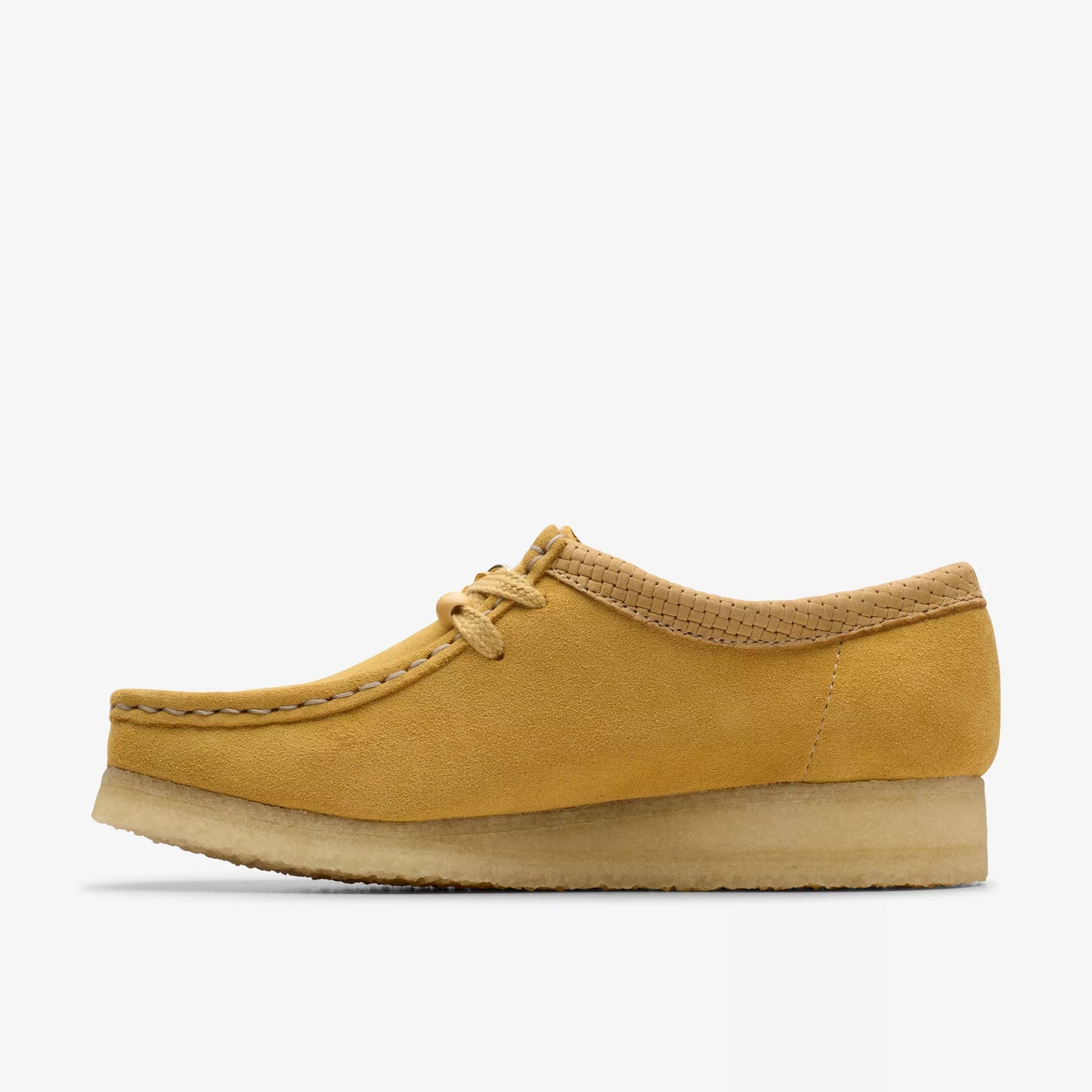 Zapatos Derby Mujer De La Marca Clarks Para Wallabee Golden Tan Suede Modelo Amarillo