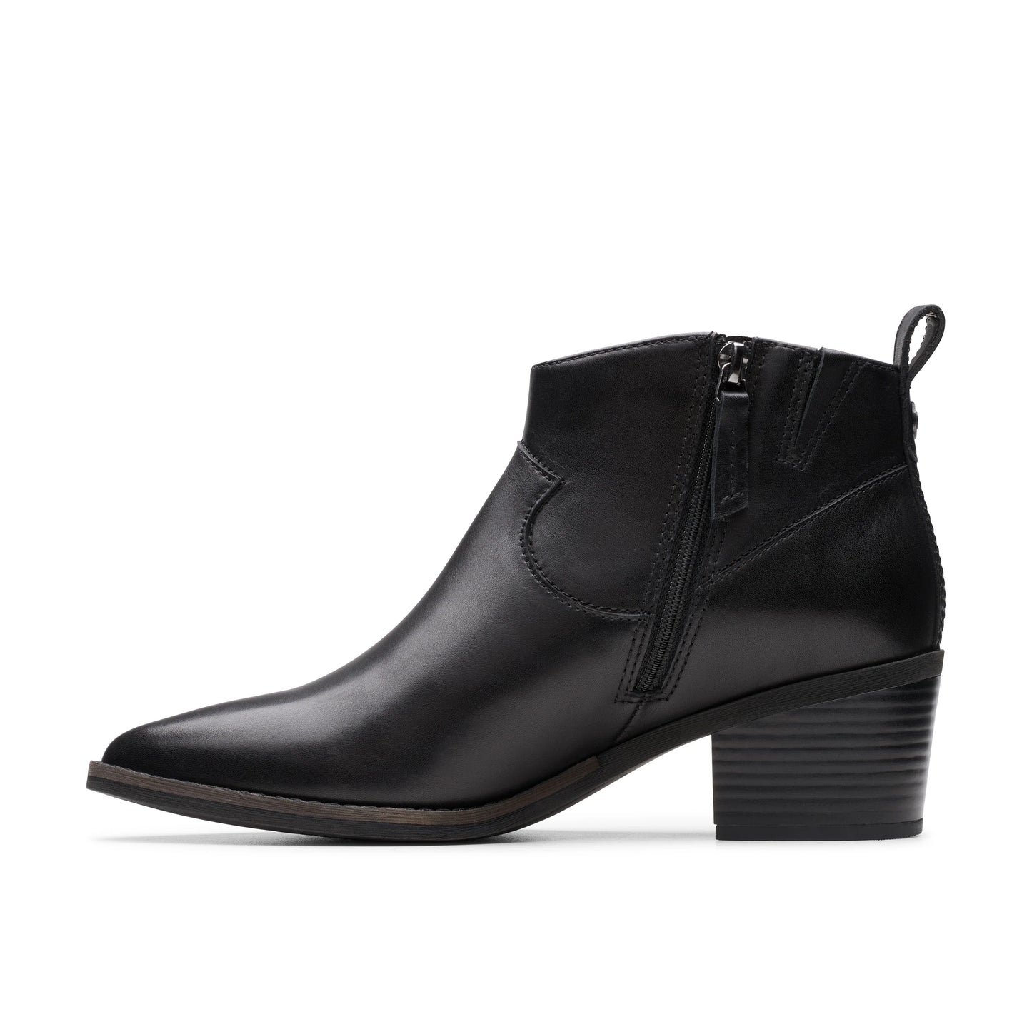 Botines De La Marca Clarks Para Mujer Modelo Morzine Sky Black Leather En Color Negro