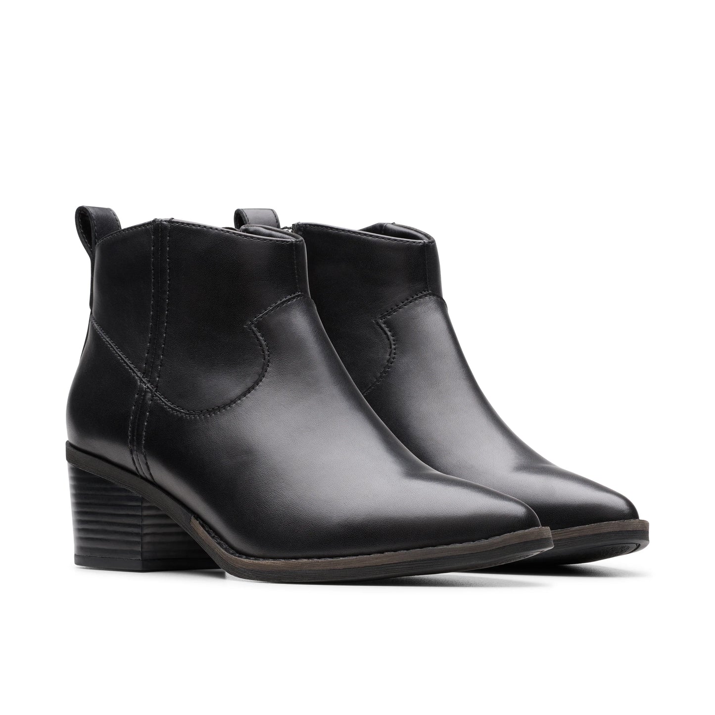 Botines De La Marca Clarks Para Mujer Modelo Morzine Sky Black Leather En Color Negro
