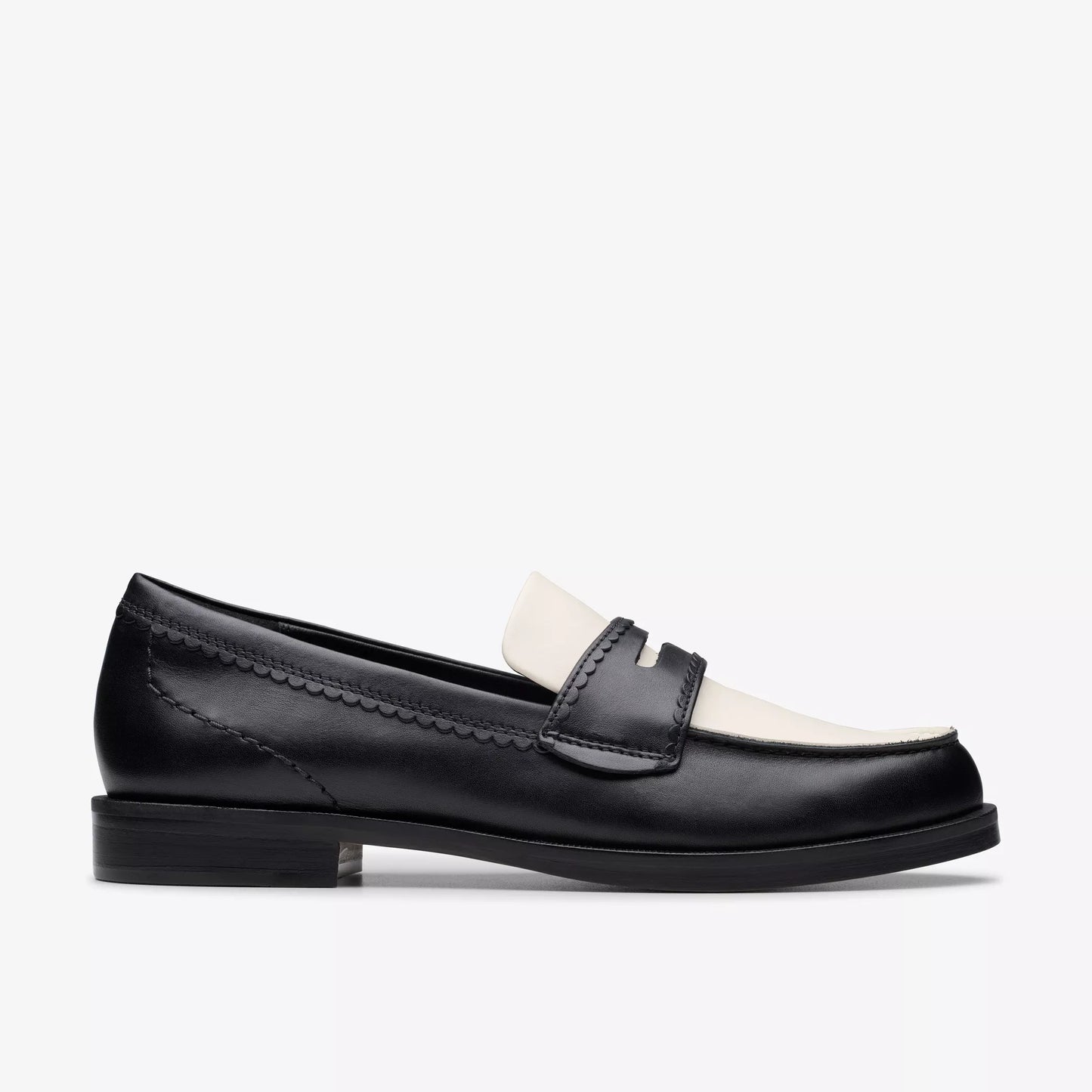 CLARKS | LOAFERS | WOMEN | STRAVEN EDGE BLACK COMBINATION LEATHER | BLACK