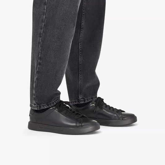 CLARKS | SNEAKERS | MEN'S | ROMSEY LACE BLACK LEATHER | BLACK