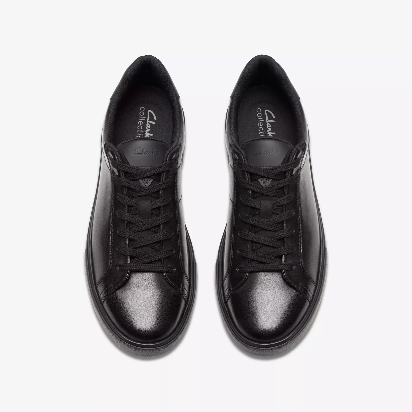 CLARKS | SNEAKERS | MEN'S | ROMSEY LACE BLACK LEATHER | BLACK