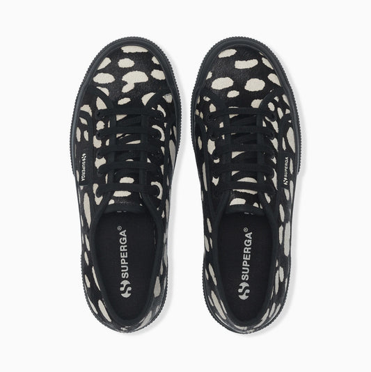 SUPERGA | SNEAKERS | WOMAN | 2790 DK DALMATIAN CALF HAIR BLACK-BEIGE | BEIGE