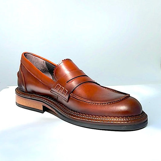 LUIS GONZALO 1966 | MOCASINES HOMBRE | TERNERA TAMPONA CUERO | MARRÓN