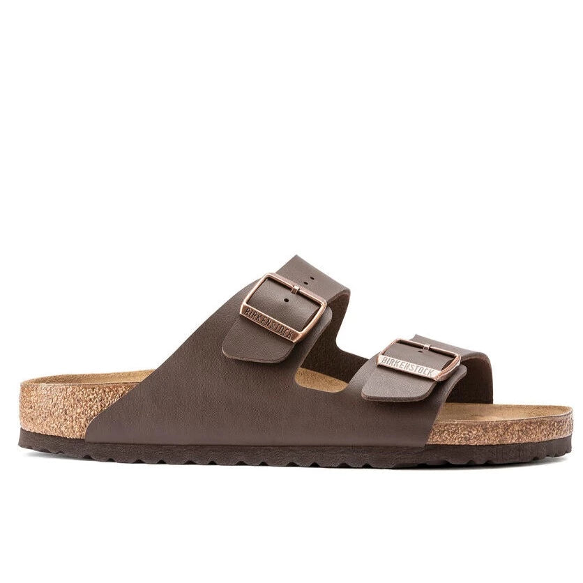 Sandales Birkenstock UNISEXE de marque Arizona Birko-Flor modèle marron foncé en couleur marron