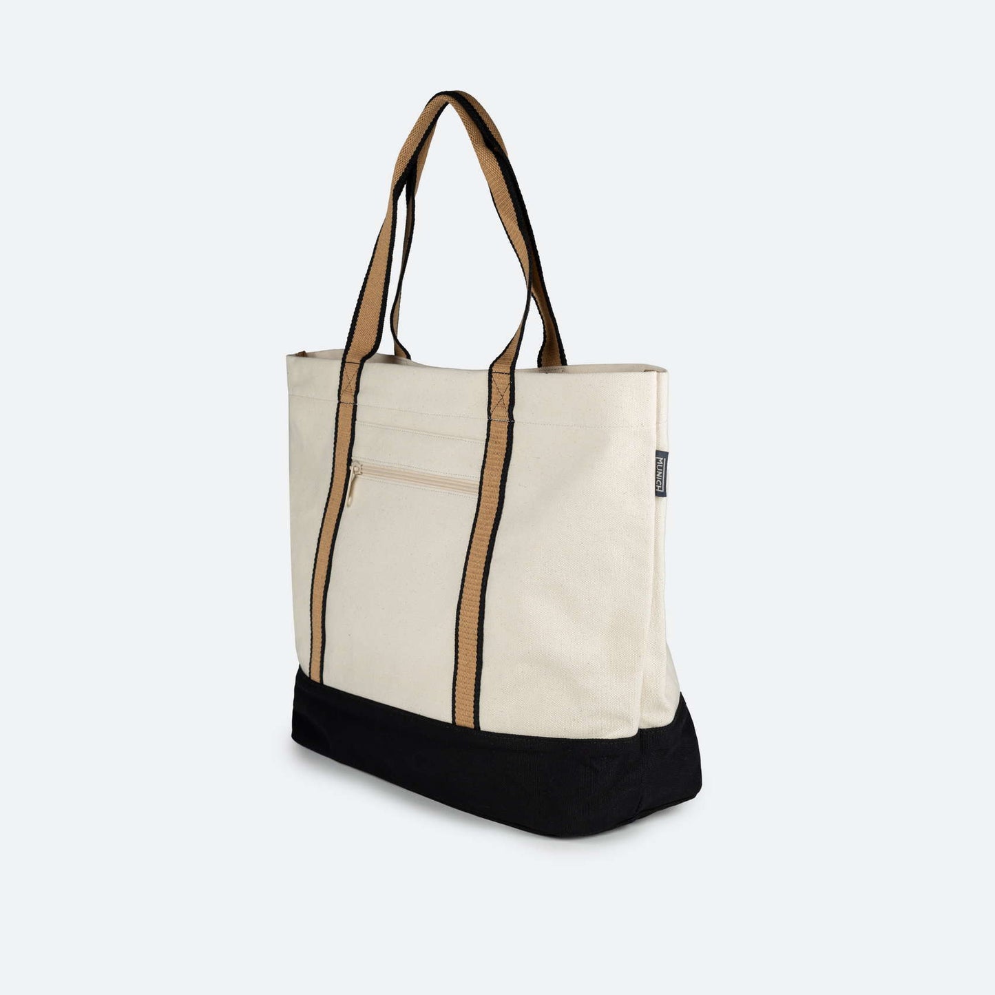 Sac unisexe de la marque Munich, modèle shopper Go Go Tan, nude en beige.
