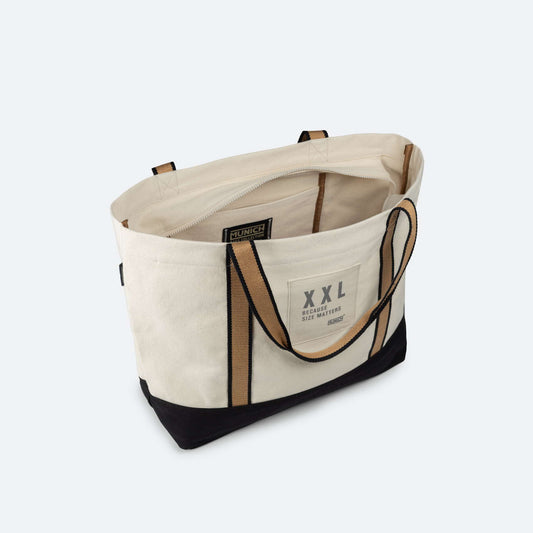 Sac unisexe de la marque Munich, modèle shopper Go Go Tan, nude en beige.