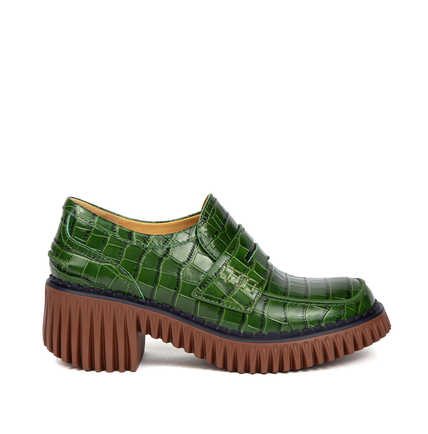 4CCCCEES | Damen-Loafer | Penny Pine Leder | Grün