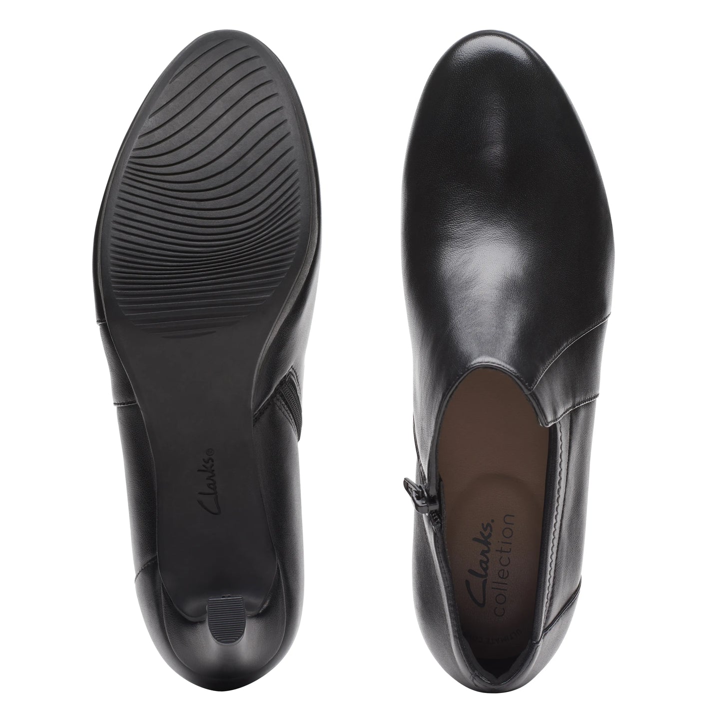 Botines De La Marca Clarks Para Mujer Modelo Ambyr Hope Black Leather En Color Negro