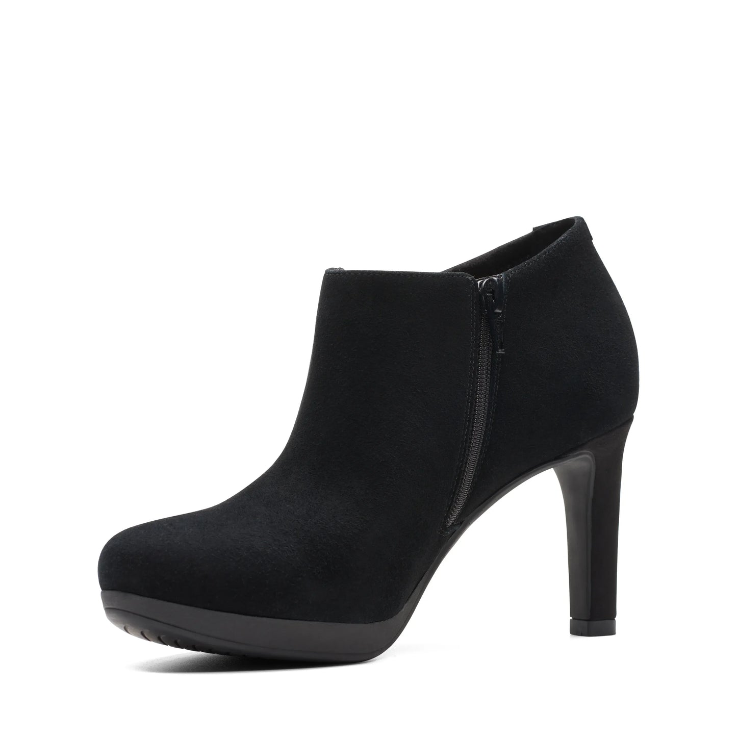 Botines De La Marca Clarks Para Mujer Modelo Ambyr Hope Black Suede En Color Negro