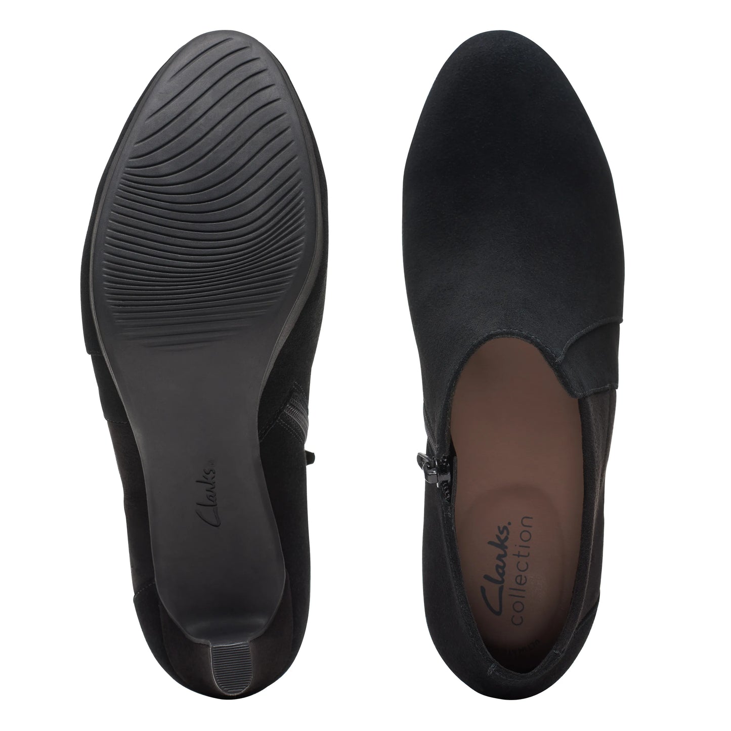Botines De La Marca Clarks Para Mujer Modelo Ambyr Hope Black Suede En Color Negro