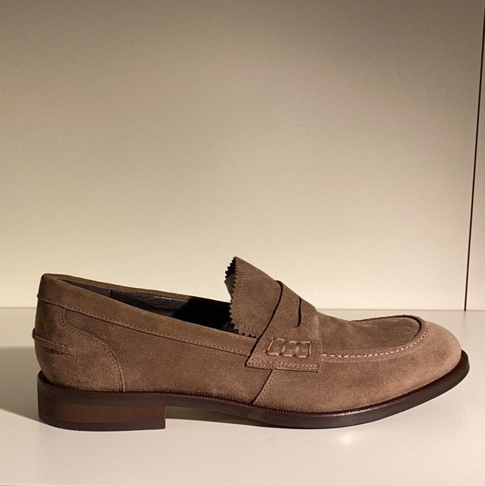 LUIS GONZALO 1966 | Мужские лоферы | Мужские замшевые туфли с кожаными полосками | Коричневый