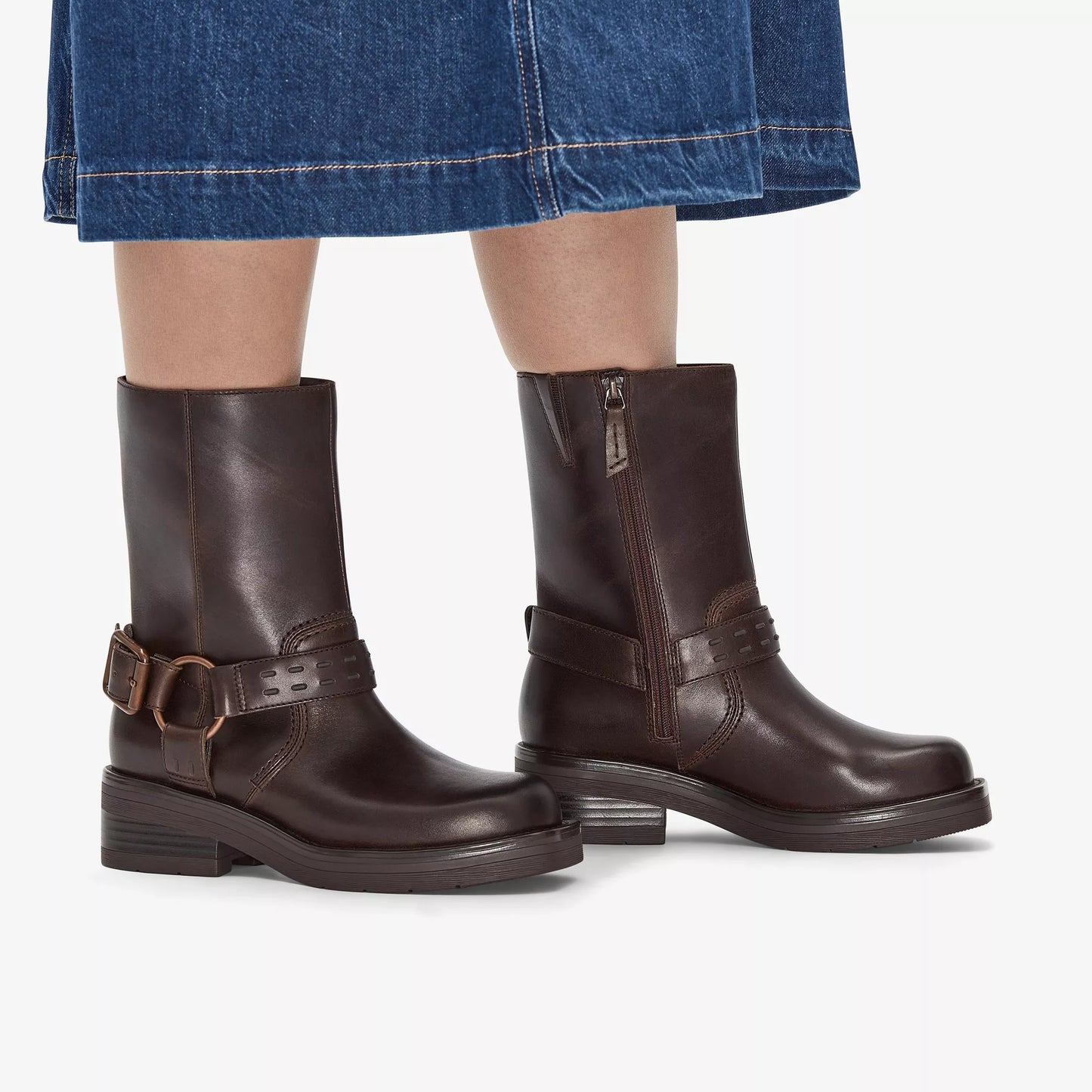 Botas De La Marca Clarks Para Mujer Modelo Rebelle Up Walnut Leather En Color Marrón