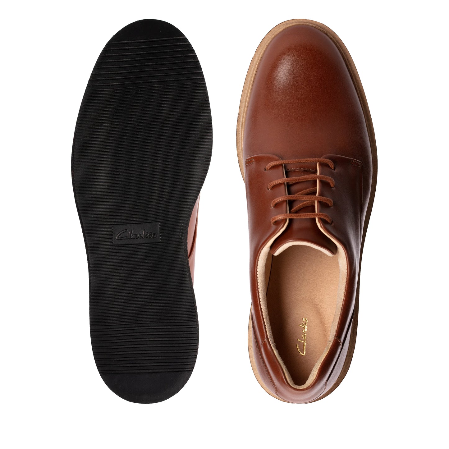 Zapatos Derby De La Marca Clarks Para Mujer Modelo Baille Lace Tan Leather En Color Marrón