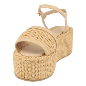 CASTELLER | SANDALIAS MUJER | RAFIA NATURAL TUDOR TURRÓN | BEIGE