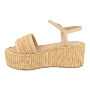 CASTELLER | SANDALIAS MUJER | RAFIA NATURAL TUDOR TURRÓN | BEIGE