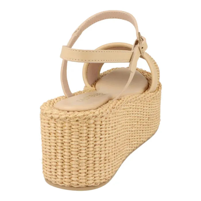 CASTELLER | SANDALIAS MUJER | RAFIA NATURAL TUDOR TURRÓN | BEIGE