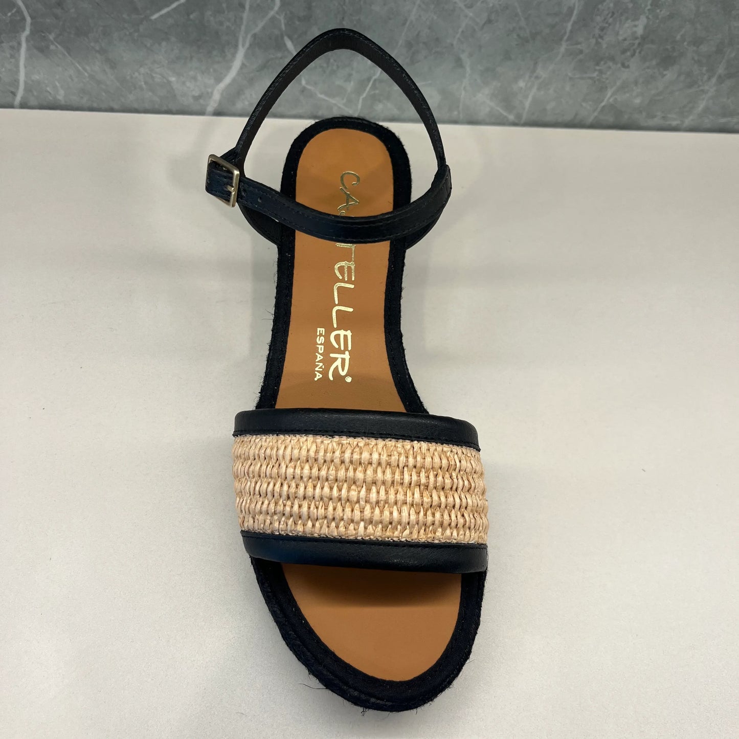 CASTELLER | SANDALIAS MUJER | RAFIA C/NATURAL TUDOR NEGRO